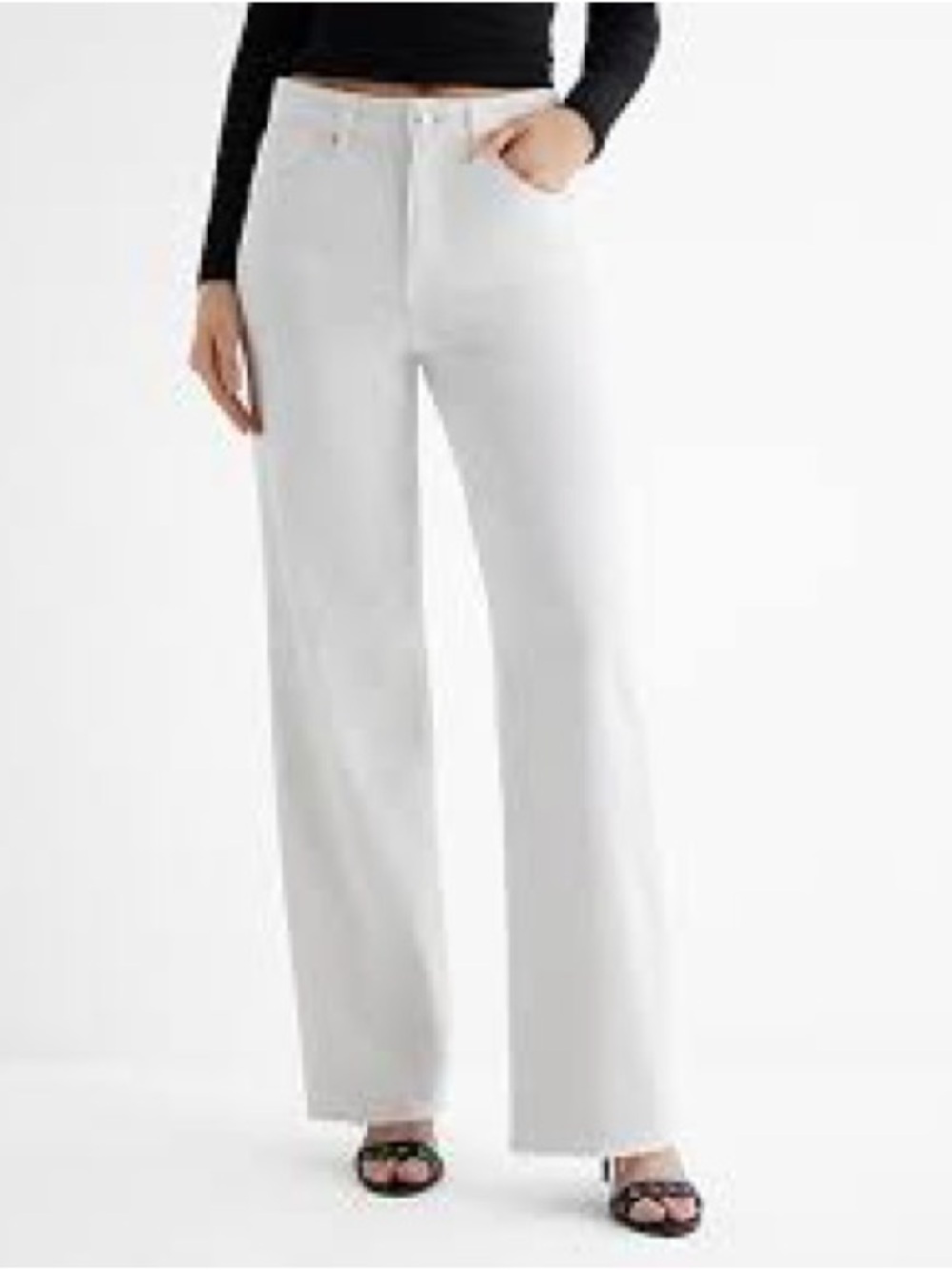 Express White Wide-Leg Jeans for Women 14L